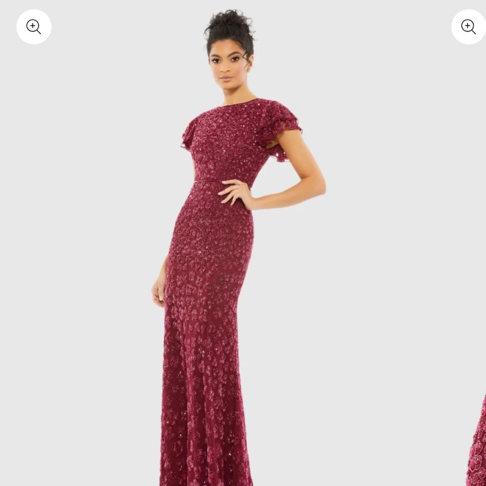 Mac Duggal Deep Red Sequin Gown